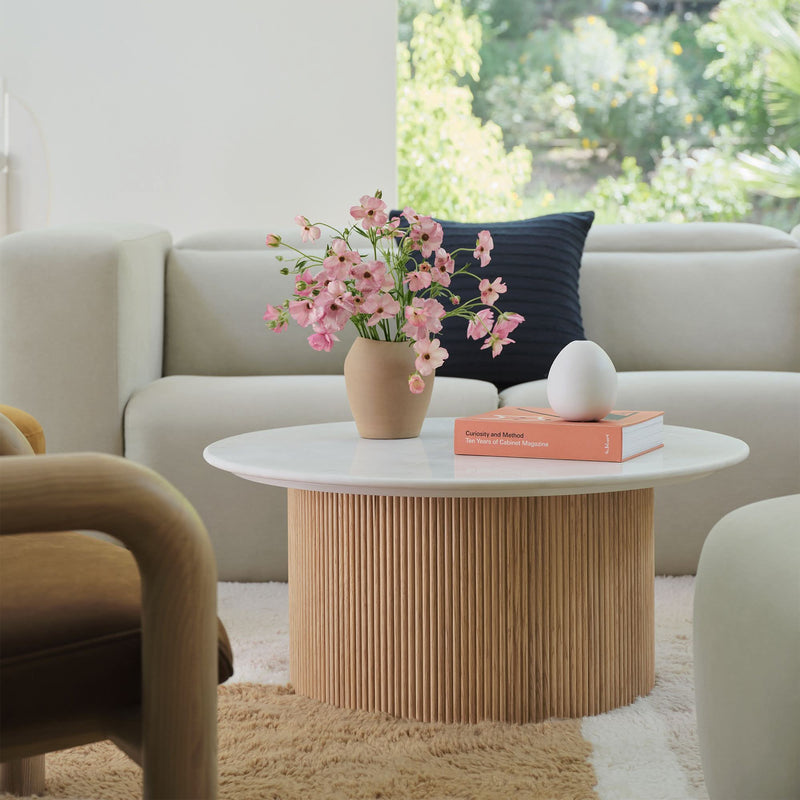 Enner Marble Round Coffee Table - Craft Decor