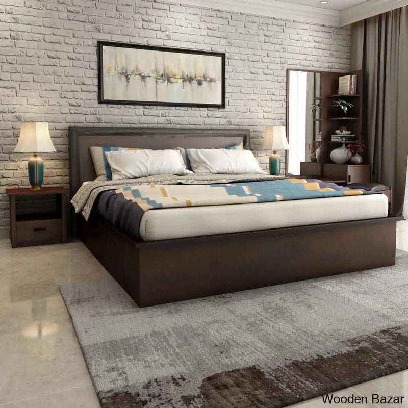 Elon Best King/Queen Size Bed With Cherry Wooden Furniture