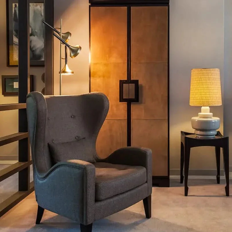 Enzo Wooden Wings Armchair for Living Room - Craft Decor