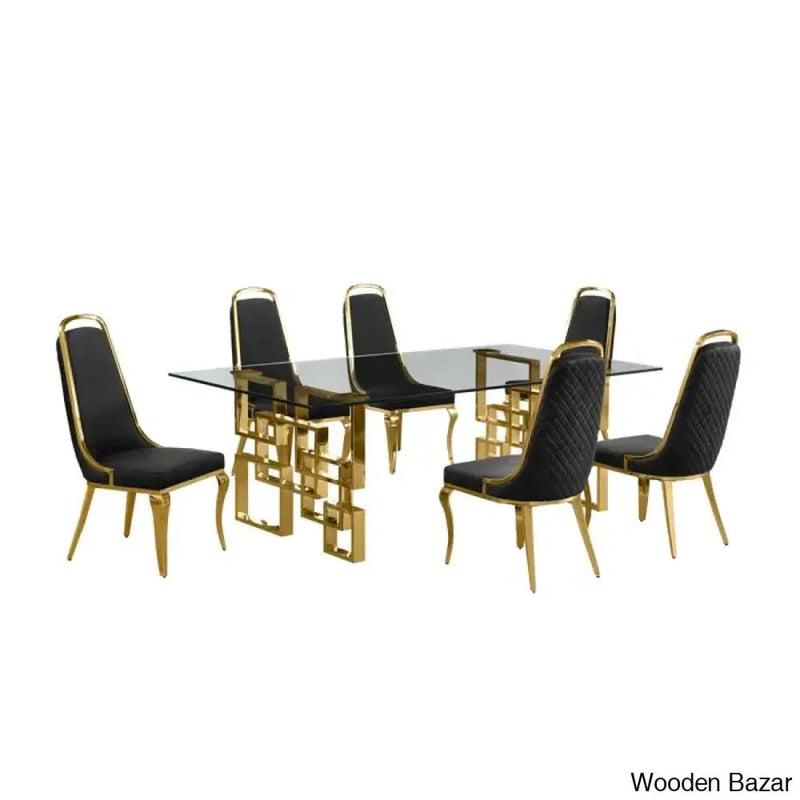 Erish New 6 Seater Double Pedestal Dining Set | Home Interior