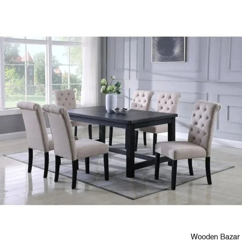 Evelin 6 - Person Dining Set (TeakWood)