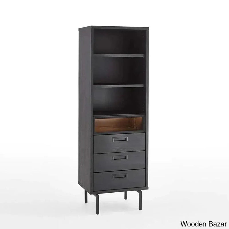 Ferw Inspired Living Black Finish Bookshelf And Coffee Table - Craft Decor Books Shelf