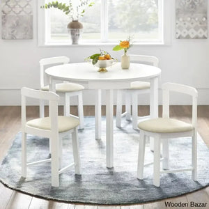 Fleetwood Modern 4 Seater Dining Table Set - Craft Decor White