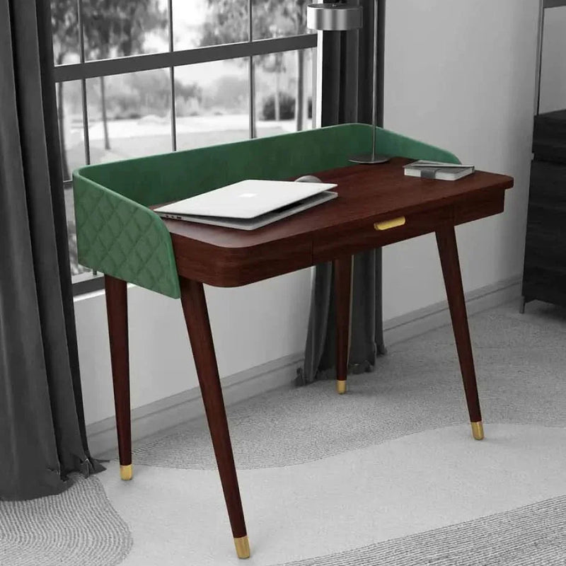 Floral Affair Study Table in Dark Walnut Finish