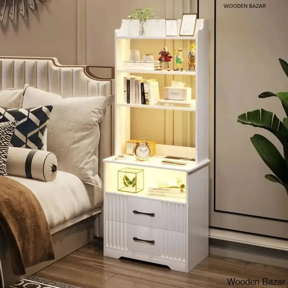 Freberg Manufactured Wood Nightstand Bedside Tables - Craft Decor