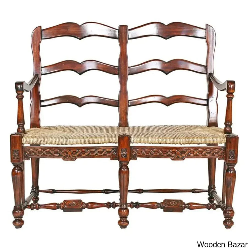French Provincial Ladderback Settee -Craft Decor