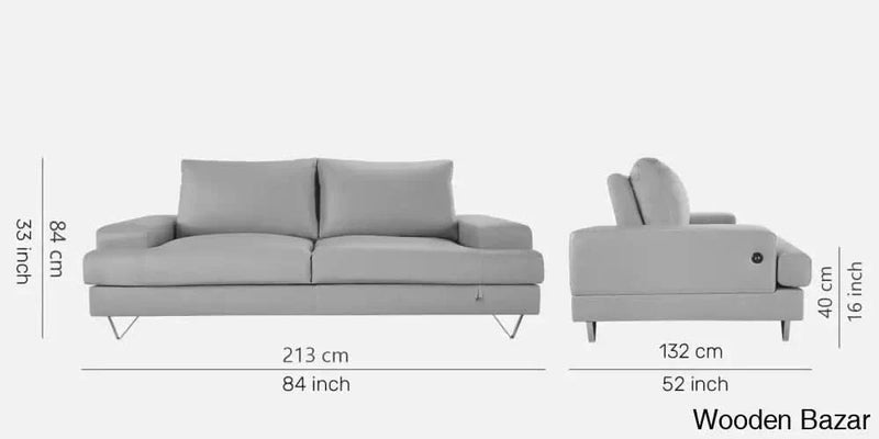 Grey 3-seater James Leatherette Sofas by :- Craft Decor