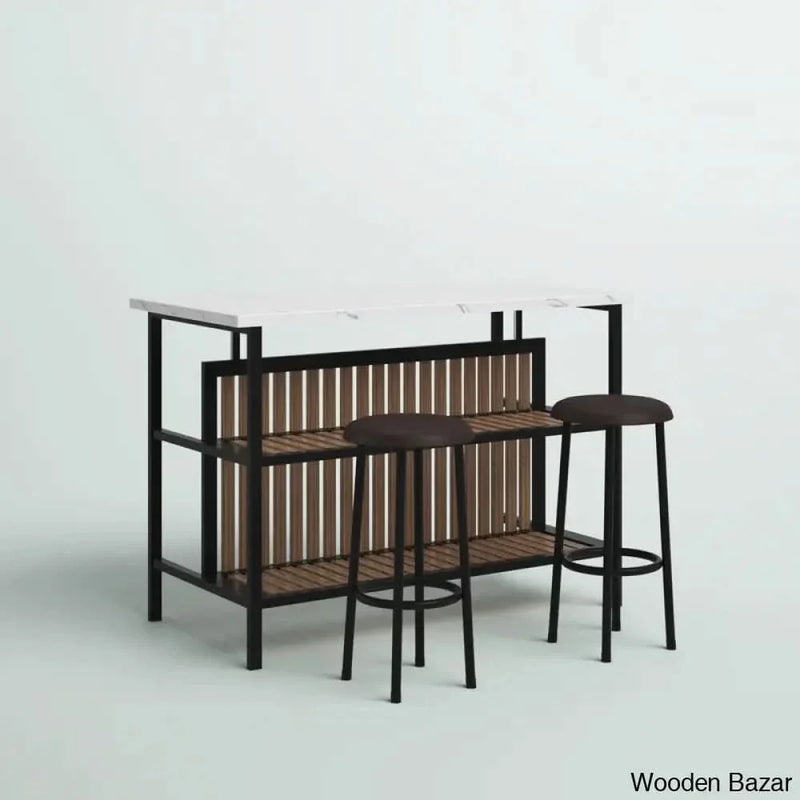 Grondin 47.24" Iron Kitchen Island Set Kitchen trolley cart cabinet kitchen island with storage