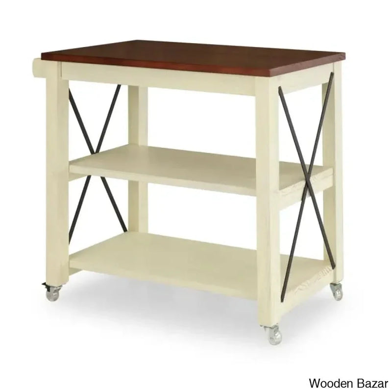 Gunas Solid Wood Kitchen Cart Kitchen trolley cart cabinet kitchen island with storage