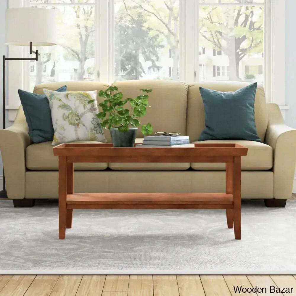 Gweny Coffee And Center Table Cherry