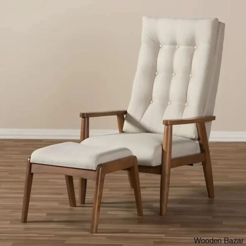 Hale New Upholstered Accent Chair with Ottoman - Craft Decor