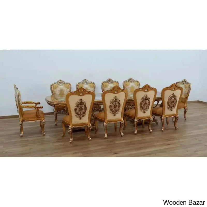 Hally New 10 seater Dining Table set In two Pedestal For Large and luxury homes