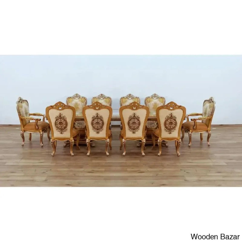 Hally New 10 seater Dining Table set In two Pedestal For Large and luxury homes