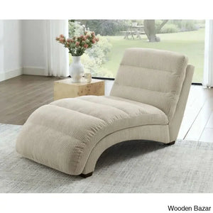Hamingo New Upholstered Chaise Lounge - Craft Decor Beige Corduroy