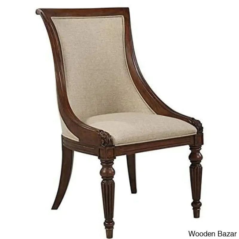Handicrafts Wooden Hand Carved Dining Chair (1, Brown)