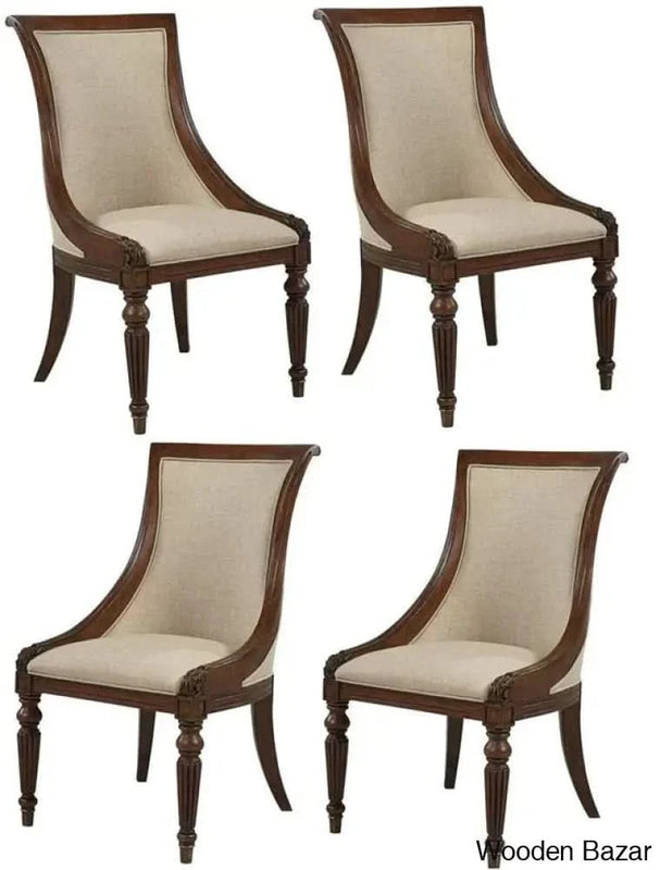 Handicrafts Wooden Hand Carved Dining Chair (4)