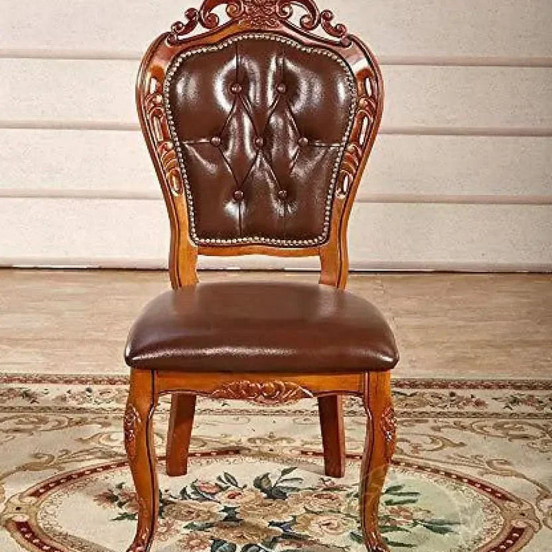 Handicrafts Wooden Hand Carved Royal Look Chair (Teak Wood)