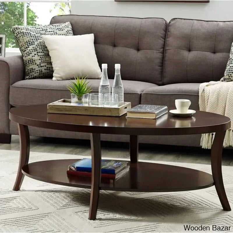 Hansimer Solid Wood Top Coffee and Center Table