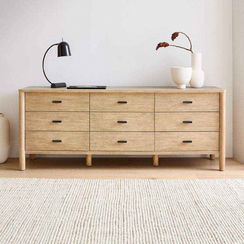Iavect 9 Drawer Dresser in SOlid Wood - Craft Decor