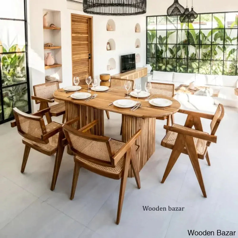 Haris 6 Seater Dining Table Set - Craft Decor