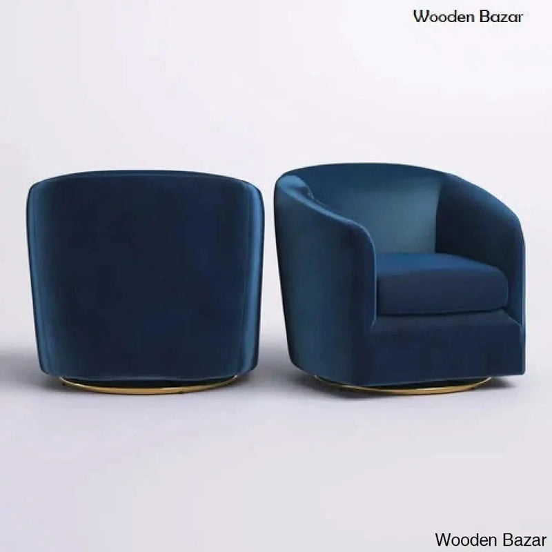 Holden 31.5'' Wide Velvet Swivel Barrel Chair (Set of 2)