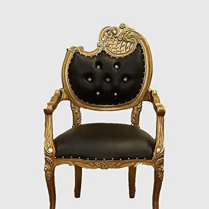 Home Decor Black Baroque Louis Chair Fir Dining Room, Living Room.