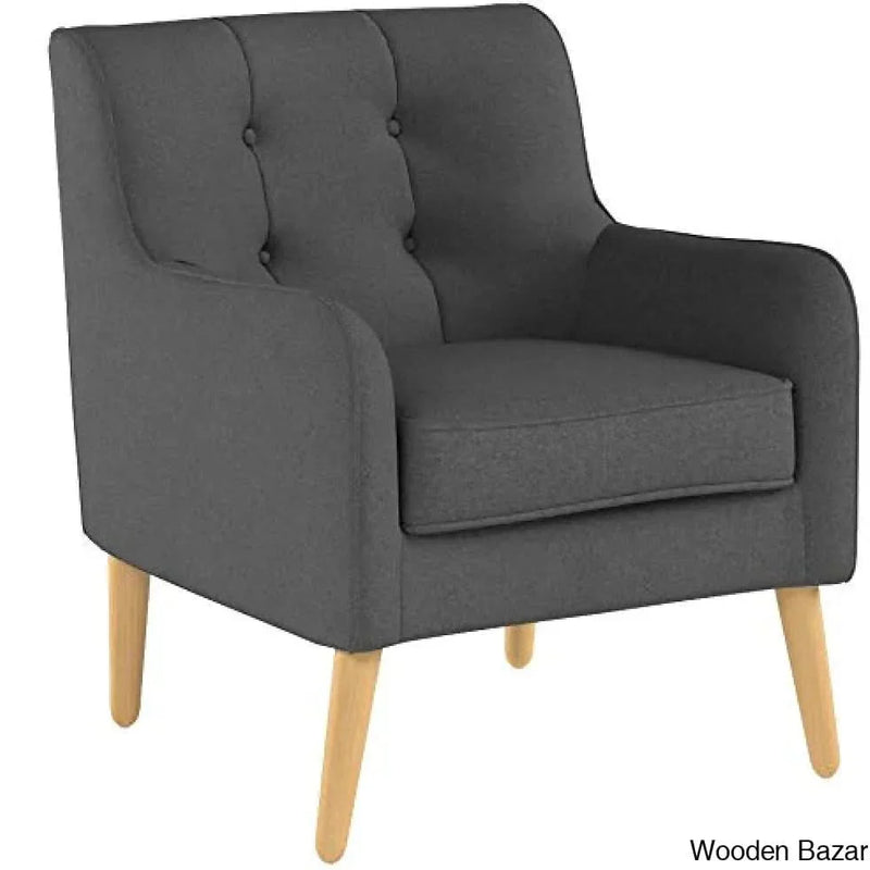 Home Felicity Mid-Century Fabric Arm Chair, Charcoal