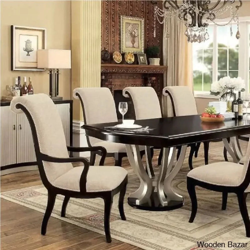 Hopuff Best 8 Seater Extendable Dining Table Set in Double Pedestal