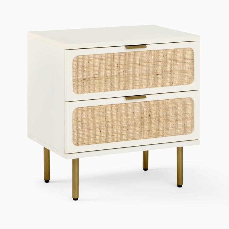 kasmiran Bedside Table in rattan Cane With 2 Drawers