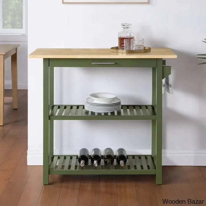Janxiel 40'' Wide Prep Table with Drawer Kitchen trolley cart cabinet kitchen island with storage