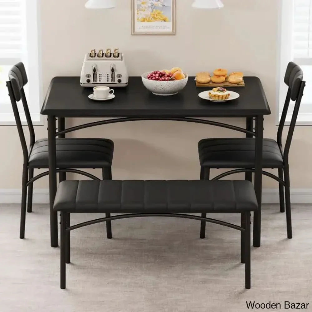 Jatta Stylish 4 Seater Dining Table Set - Craft Decor Black