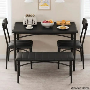 Jatta Stylish 4 Seater Dining Table Set - Craft Decor Black