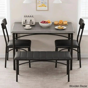 Jatta Stylish 4 Seater Dining Table Set - Craft Decor Grey