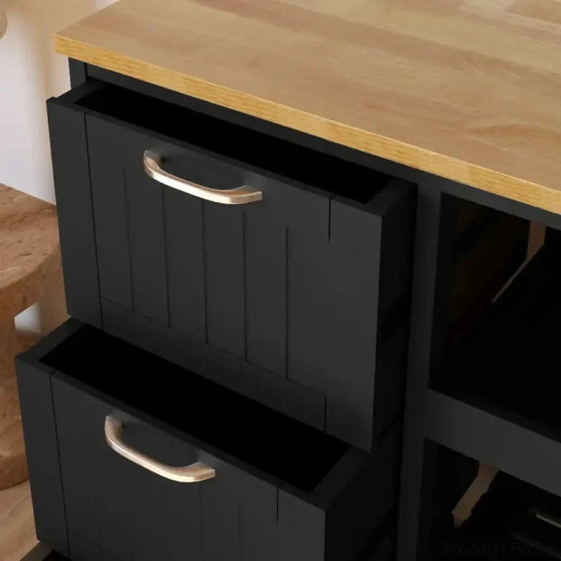 Jyion Solid Wood Top Kitchen Island Kitchen trolley cart cabinet kitchen island with storage