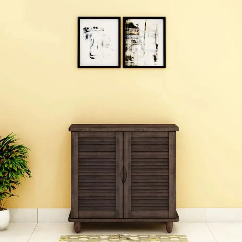 Kaira 2 Door Shoe Cabinet in Wenge Colour