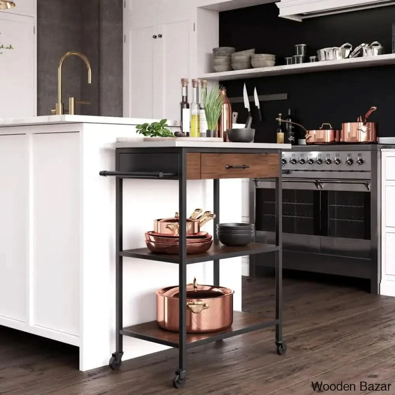 Kane Metal Kitchen Cart Kitchen trolley cart cabinet kitchen island with storage