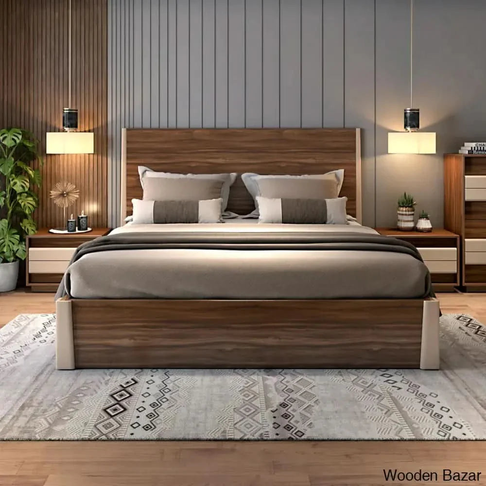 Karleson Best King/Queen Size Storage Bed in two Tone Finish