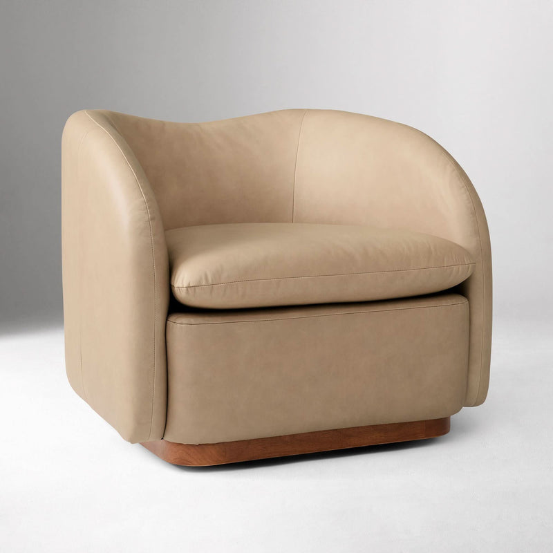 Kazuin Swivel Leather Chair - Craft Decor