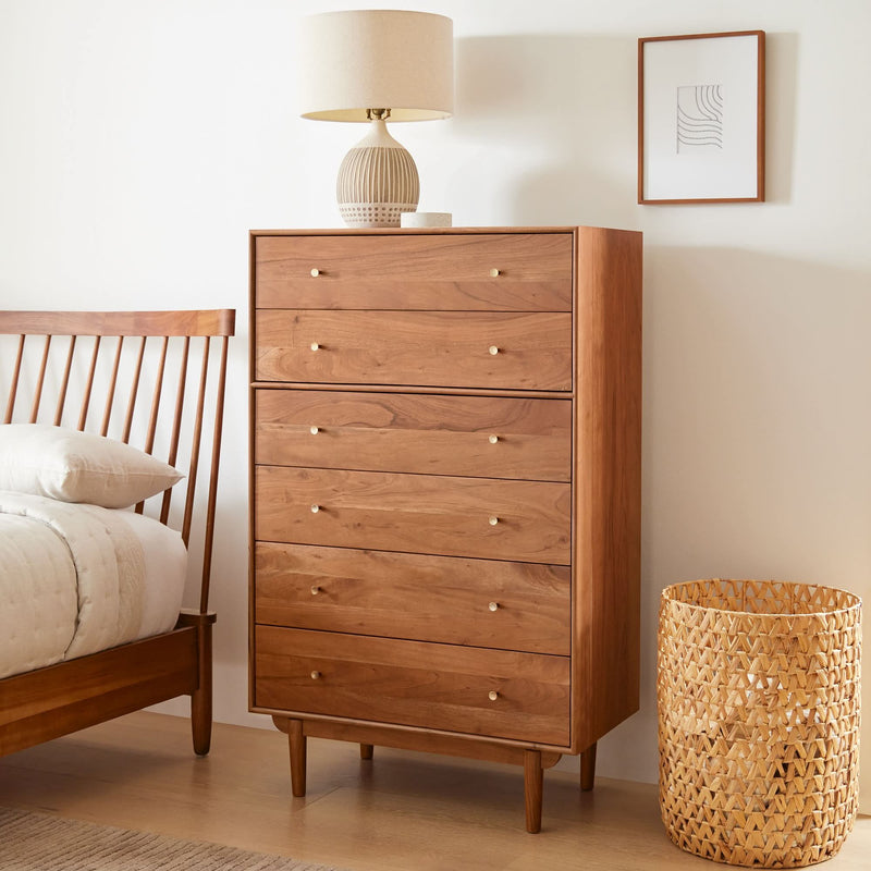 Levarder Solid Wood 6-Drawer Dresser - Craft Decor