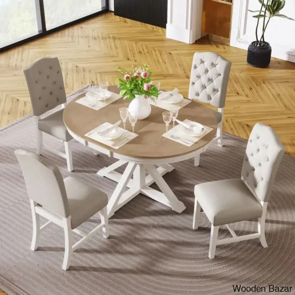 Kelvin Best 4 Seater Extendable Dining Set - Craft Decor Oak Natural Wood