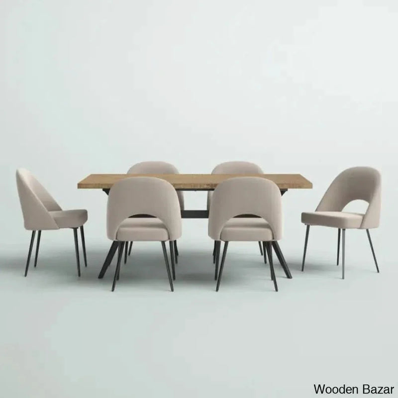Kenya New 6 seater Solid Wood Top Trestle Dining Set