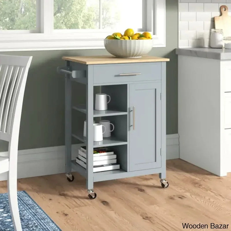 Kleiman Wood Kitchen Island Kitchen trolley cart cabinet kitchen island with storage