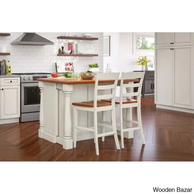 Larchwood Kitchen Island set Kitchen trolley cart cabinet kitchen island with storage