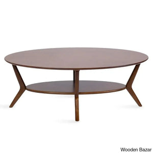 Lenovo Oval Coffee And Center Table For Living Room Walnut