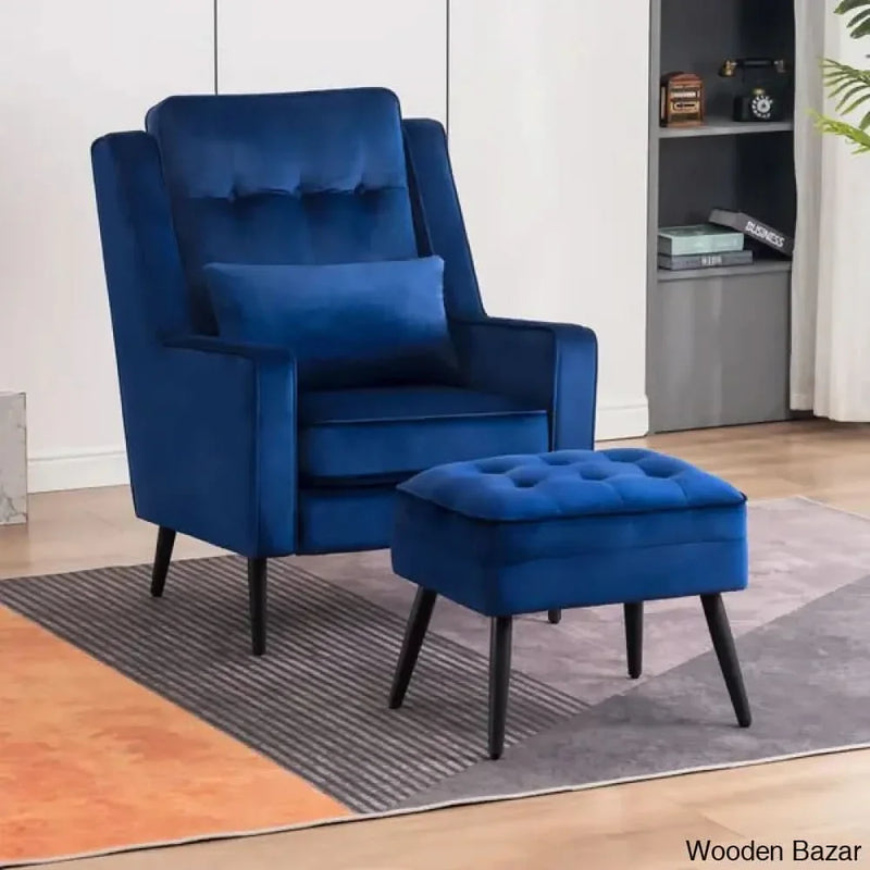 Linards 28.3'' Wide Tufted Velvet Armchair and Ottoman