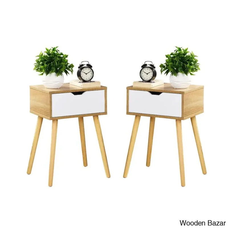 Lissette 1 - Drawer Nightstand in Natural (Set of 2)