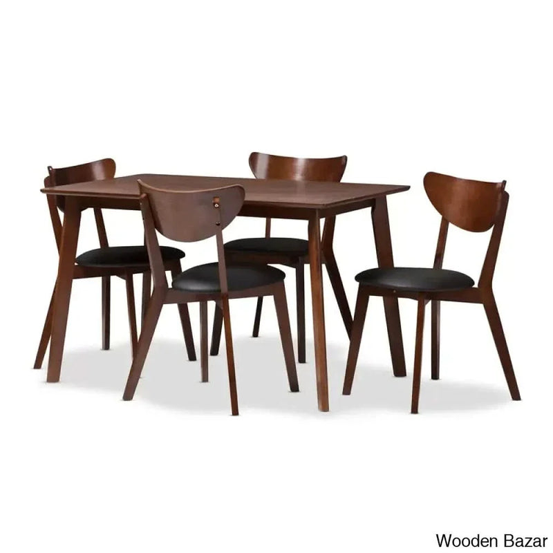 Locon Stylish Wooden 4 Seater Dining Table Set - Craft Decor