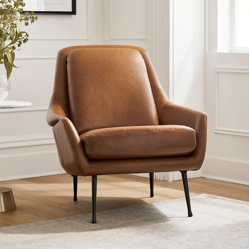 Aintex Leather chair in metal Legs - Craft Decor