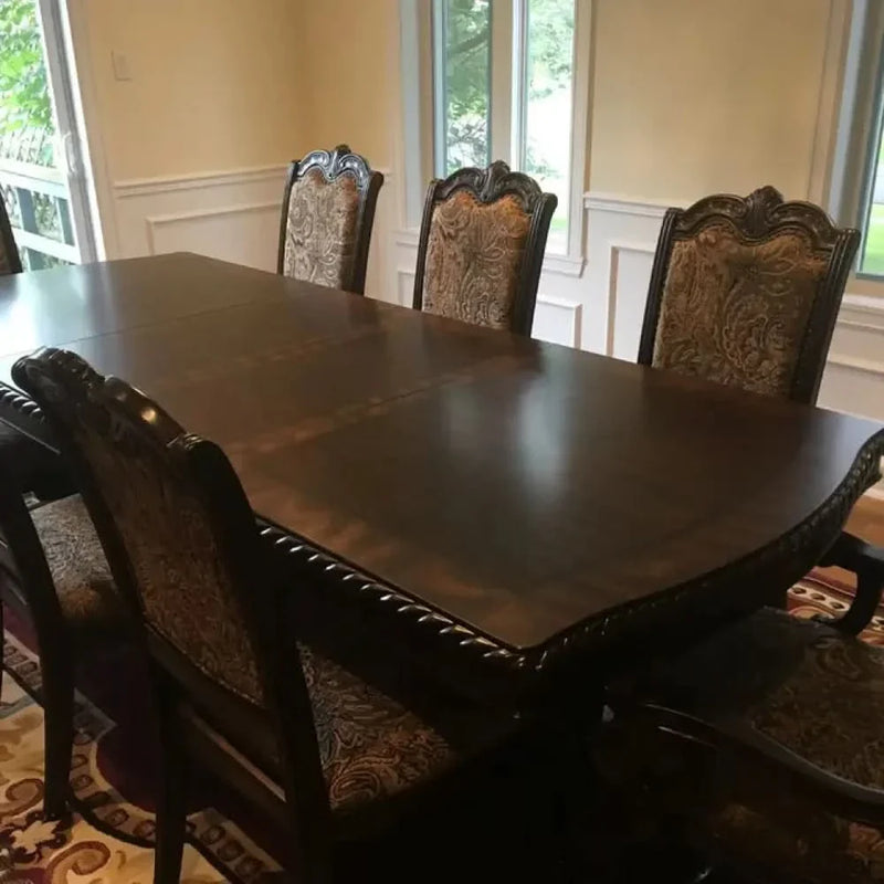 Lucas Royal 9 Piece Dining Set in Extendable pedestal Option