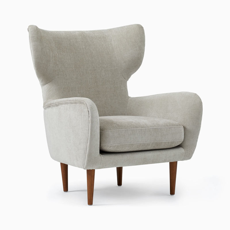 Picasix Wing Chair in Wooden Legs - Wooden Bazar